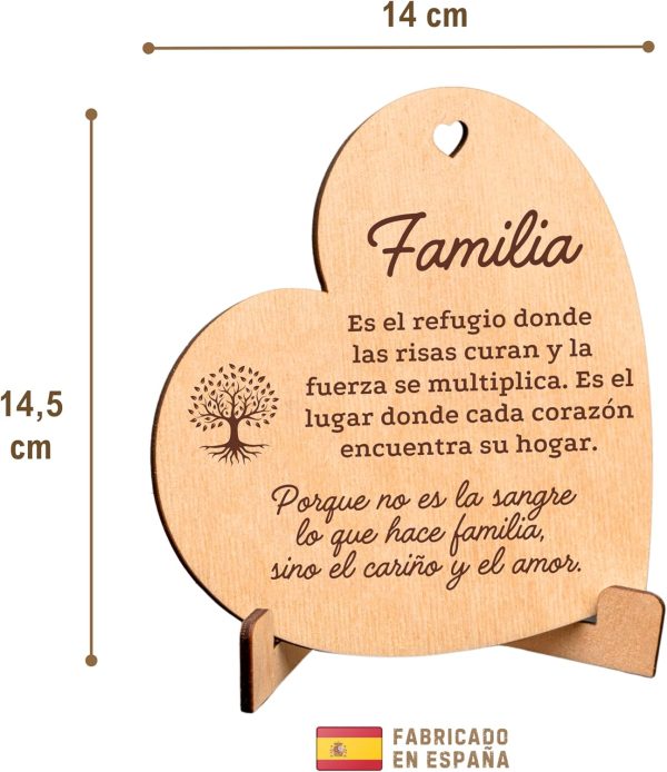 CUBIBOO Art Corazón de Madera Artesanal con Soporte - Imagen 5