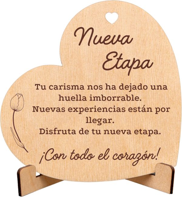 CUBIBOO ART Tarjeta de Madera Corazón - Tarjeta despedida trabajo