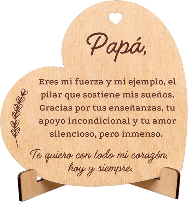 CUBIBOO Art Corazón de Madera con Soporte Regalos para Padres