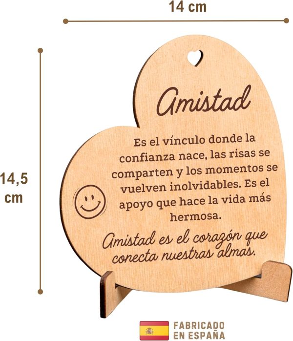 CUBIBOO ART Tarjeta de Madera en Forma de Corazón con Soporte - Imagen 2