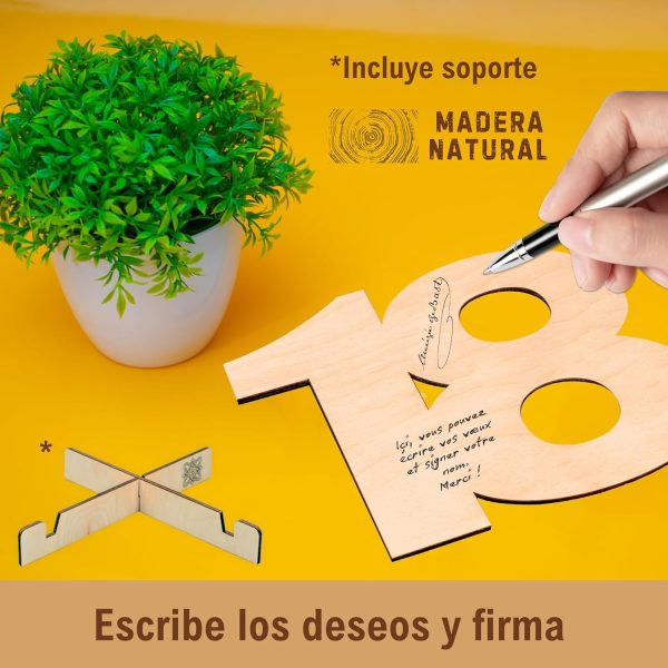 CUBIBOO ART Números de Madera 18 Años - Imagen 2