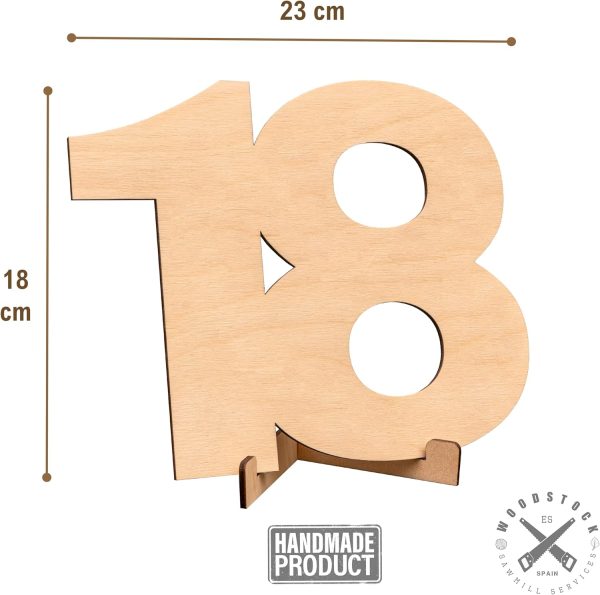 CUBIBOO ART Números de Madera 18 Años
