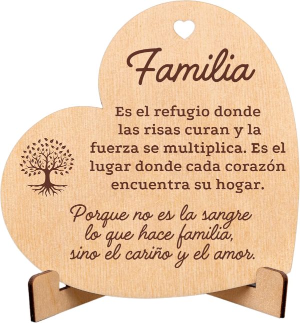 CUBIBOO Art Corazón de Madera Artesanal con Soporte