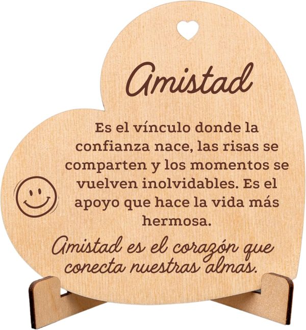 CUBIBOO ART Tarjeta de Madera en Forma de Corazón con Soporte