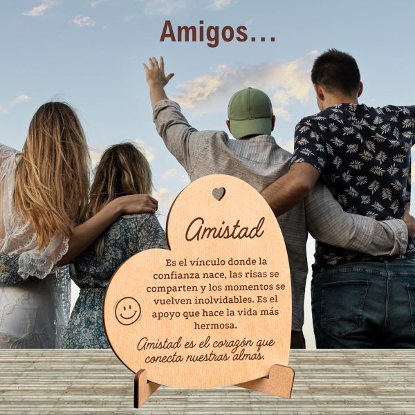 CUBIBOO ART Tarjeta de Madera en Forma de Corazón con Soporte - Imagen 5